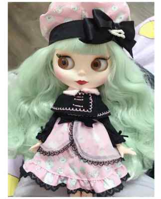 Blythe Doll Green Hair Joint Body White Skin Matte Face Nude BJD Toy Collectible