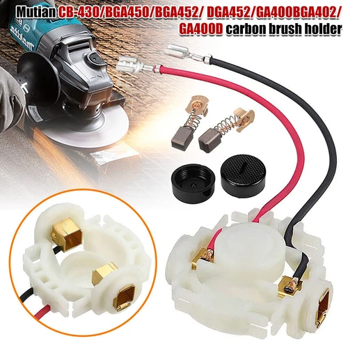 Genuine Makita Carbon Brush + Caps+ Brush Holder for BGA450 BGA452 DGA452 BJS161 - Picture 1 of 14