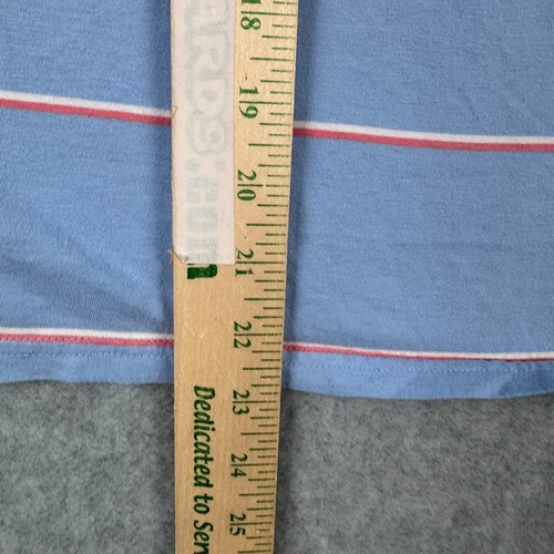 Johnnie O Polo Shirt Boys 12 Blue Pink Striped Pocket Collared Cotton Hangin Out - Picture 7 of 9