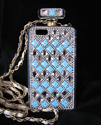 Parfum Flasche Hülle Case Schutz Cover Bumper Strass Kette für iPhone 5/5S & Box