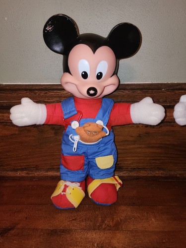 Set peluche vintage 1989 Topolino e Minnie Disney imparare a vestirsi - Foto 2 di 10