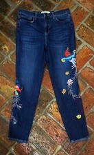 Free People Jeans Size 29 With Peacock Embroidery
