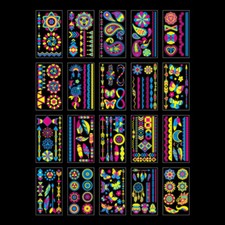 Luminous Tattoo Stickers Body Art Waterproof Face Arm Temporary Water Transfer 