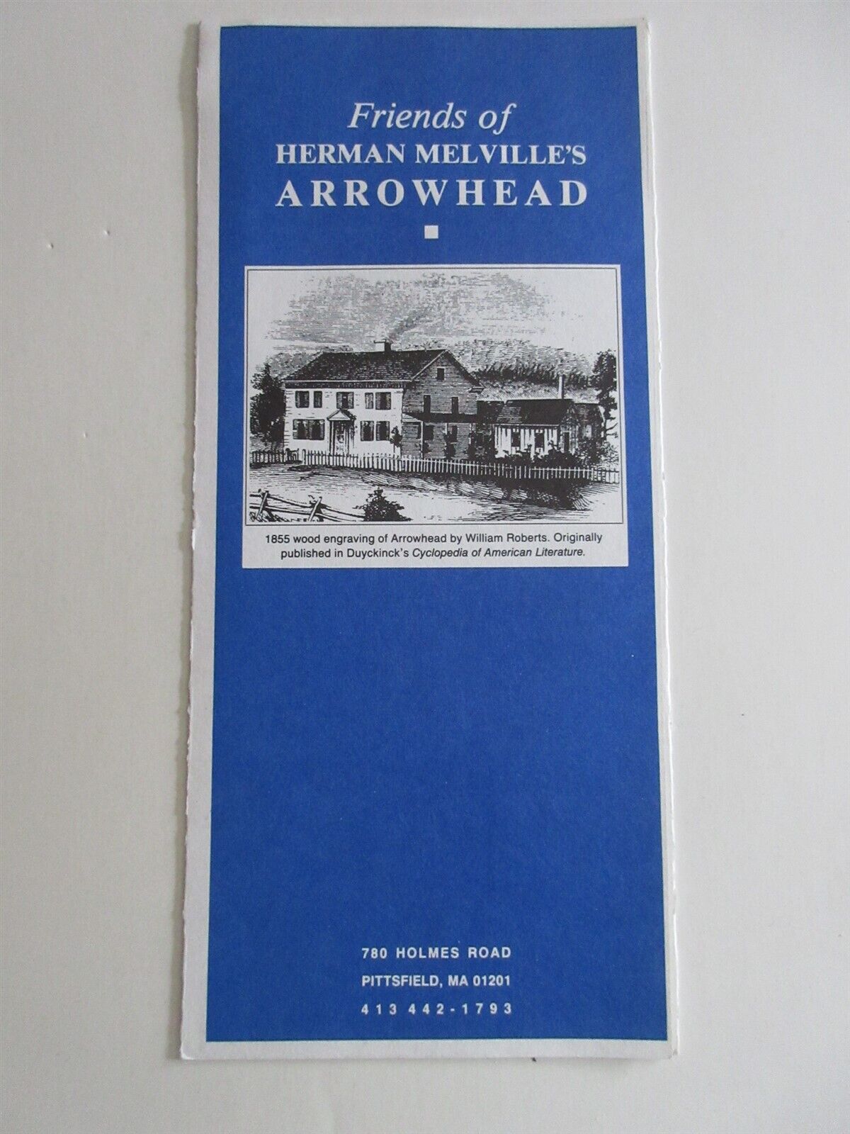 Friends of Herman Melville's ARROWHEAD membership brochure Pittsfield MA