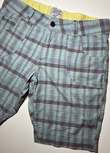 Plaid Shorts Size 34 Waist Blue Golf Casual Preppy New With Tags Boys Size 13/14 - Picture 2 of 13