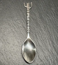 VINTAGE 850 SILVER MEXICO SOUVENIR 3.75" SPOON WITH CACTUS E668