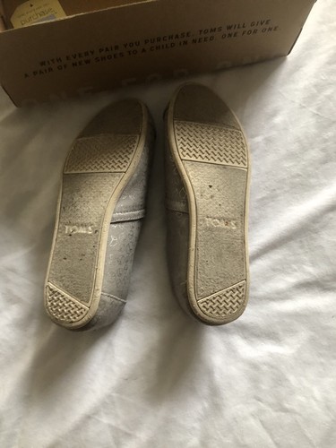 Grey Classic Drizzle Foil Peace Sign Toms - Picture 3 of 8