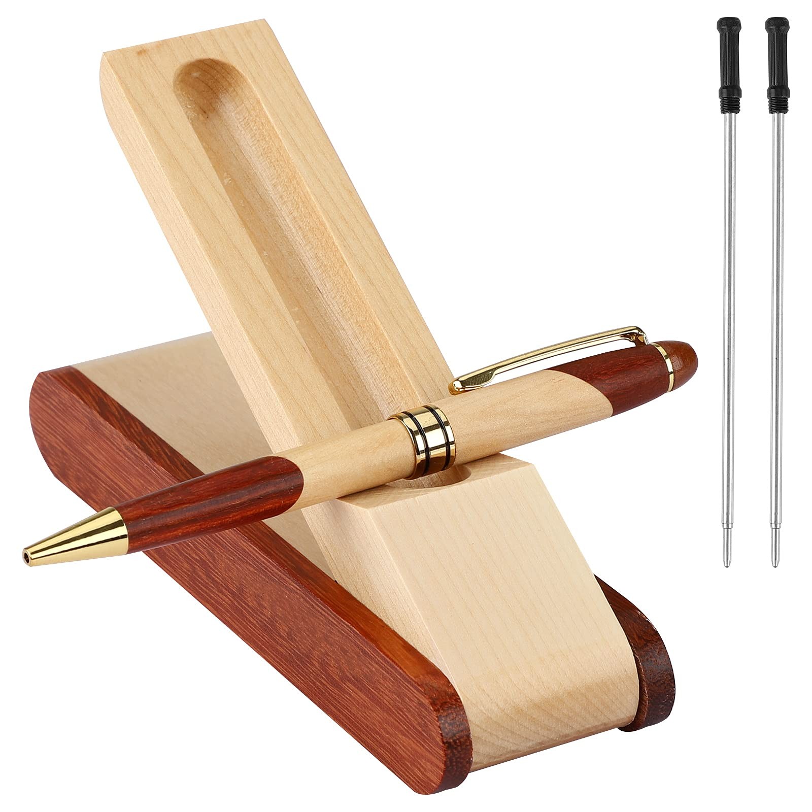 Stylo à bille en bois précieux avec son écrin de luxe assorti