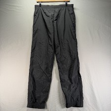 Vintage Puma Track Pants Mens Medium Black Swishy Lined Drawstring Windbreaker