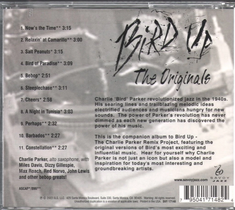 Charlie Parker Bird Up: Die Originals CD USA Savoy Jazz 2003 SVY17148 - Bild 2 von 2