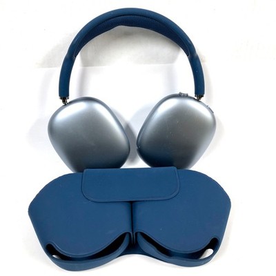 Apple AirPods Max A2096 Wireless Bluetooth Over-Ear Headphones Blue w/ Case