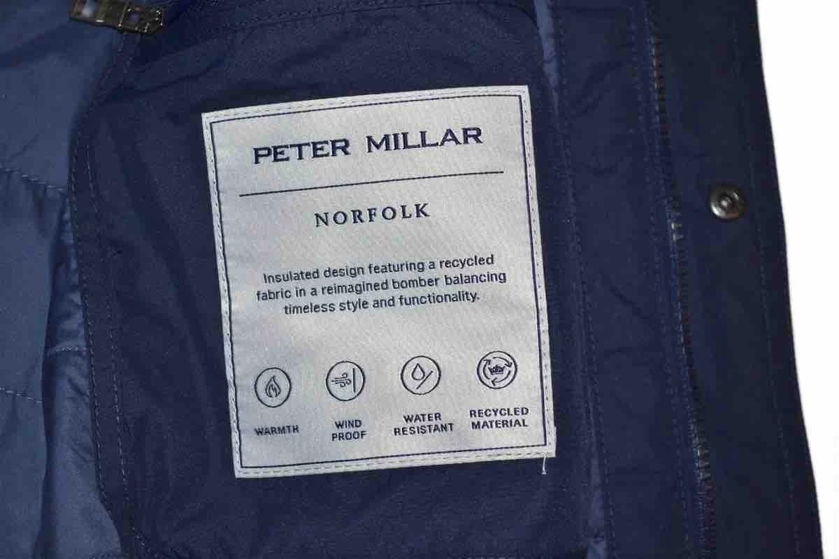 PETER MILLAR Norfolk Bomber Jacket Navy Men’s Large MF24Z03 NWT image 4