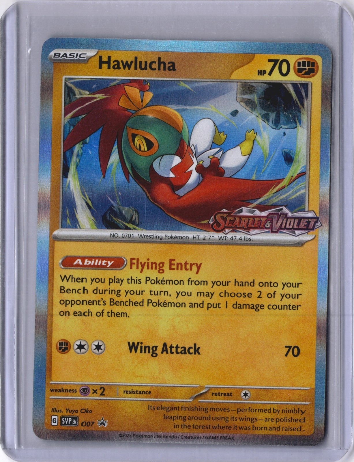 Hawlucha 007 SVP Scarlet&Violet Prerelease Black Star Promo Pokémon Card NM
