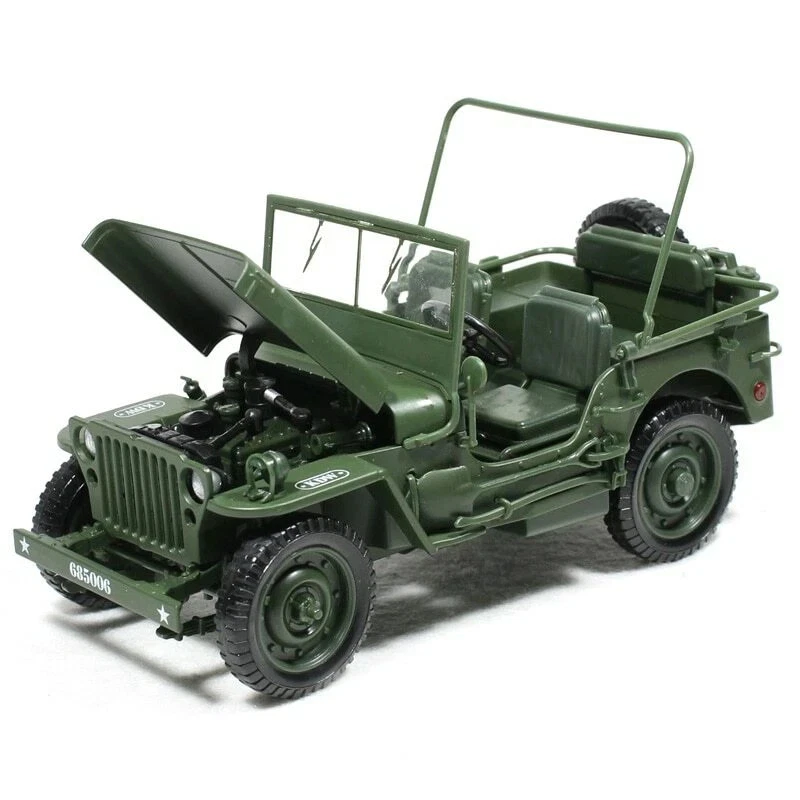 1:18 Willys Military Jeep Diecast Model Car - WWII Army Vehicle Collectible Gift - Image 2 of 4