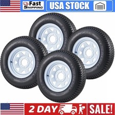 Set Of 4 St20575d14 205 75 14 Trailer Tires Wheels 14 Rims 5 Lug On 4.5 6pr