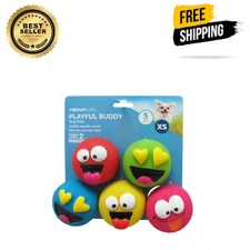 Vibrant Life 5pk EMOTICON LATEX DOG TOY