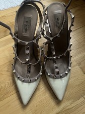 VALENTINO GARAVANI rockstud Heels Patent White Size Eu40