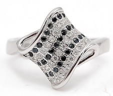 1CT Treated Black Sapphire Topaz 925 Solid Sterling Silver Ring Sz 7 UB1-5