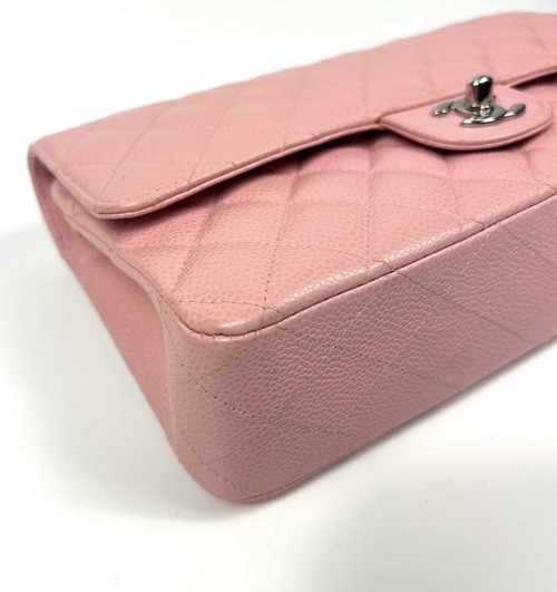 RARE! CHANEL Classic MEDIUM Double Flap Bag SAKURA PINK CAVIAR Silver Hardware image 6