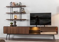 Rtv Lowboard Tv StäNder Regale Sideboard Wohnzimmer Holz Braun Modern