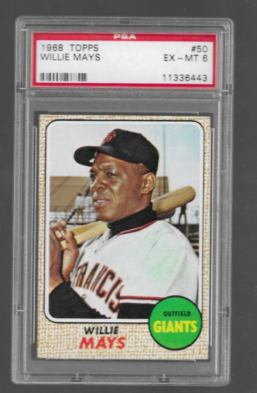 1968 Topps #50 Willie Mays, San Francisco Giants PSA 6 EX-MT