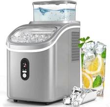 Electactic Countertop Ice Cube Maker Machine with External Water Tank,16Pcs/5Min