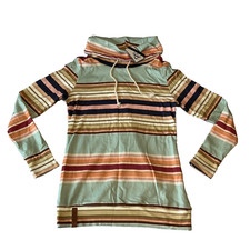Ampersand Avenue Cowlneck Sweatshirt Women Size S Multicolor Striped Long Sleeve