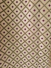Gold Diamond Pattern Lined Curtains With Tie Backs W64 X L72 INCHES