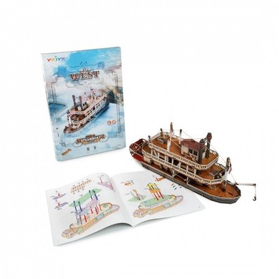 Umbum. Cardboard construction kit. Smart paper. The wild West. Steamboat