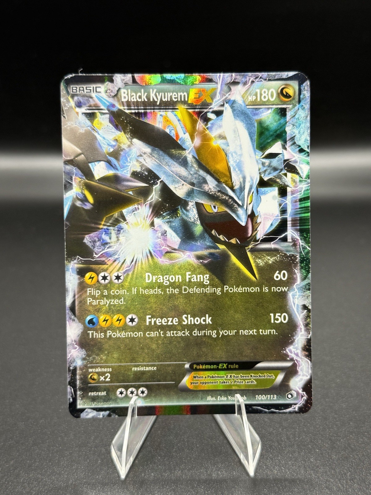 Black Kyurem EX 100/113 Legendary Treasures LP/Lightly Played