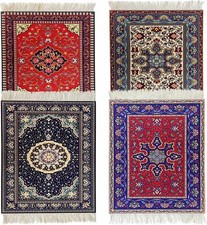 Rug Mouse Pads, 4 Pack Woven Rug Persian Style Carpet Mouse Pad for Table D cor