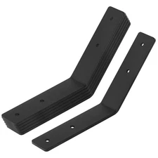 6 Pack Black Flush Inside 45 Degree Angle Bracket Heavy Duty Post & Beam Conn...