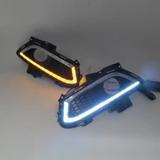 2X Front Bumper Fog Lamp For Mondeo Fusion 2013-2016 LED Turn Signal three-color