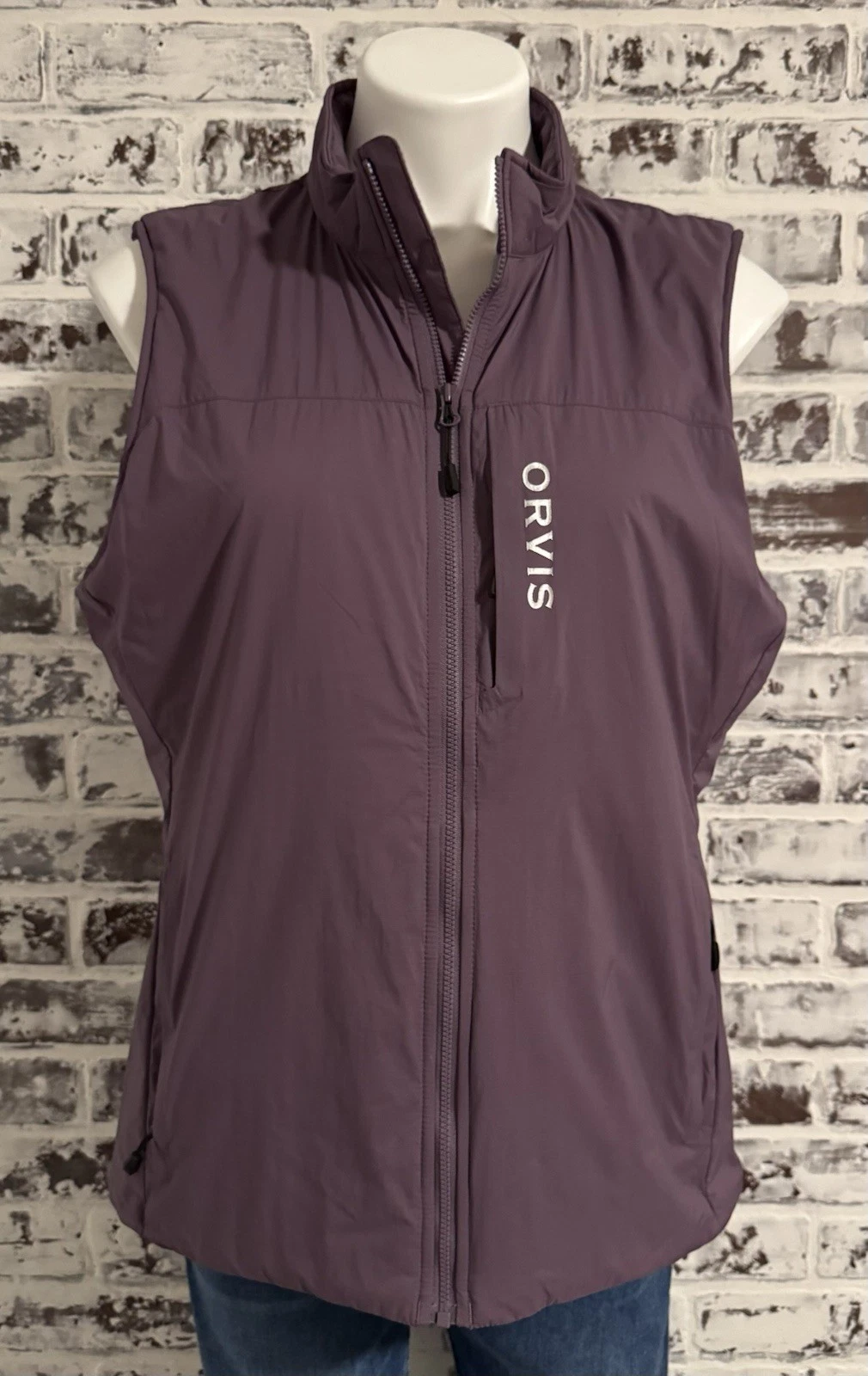 Orvis Pro Insulated Vest Womens M Fishing Polartec Pimaloft Zip Purple Gray Soft