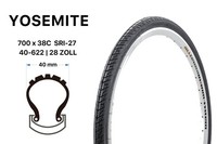28 Zoll Fahrrad Reifen 40-622 City Trekking Bike 28X1 5/8X1 1/2 Mantel Schwarz