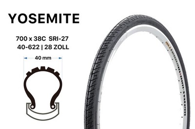 28 Zoll Fahrrad Reifen 40-622 City Trekking Bike 28x1 5/8x1 1/2 Mantel Schwarz