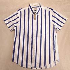 J.Crew Mens Oxford Broken In Button Shirt Mrd Blue White Organic Cotton Classic