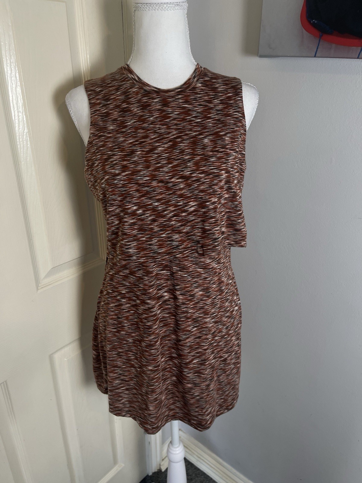 River Island Sleeveless Cut-Out Space-Dye Mini Dress size 10
