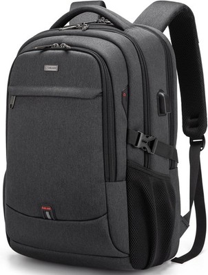 DUSLANG 17 Inch Laptop Backpack Water Resistant USB Port Black