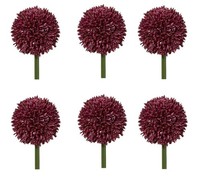 6Er Set KüNstliche Allium KugelblüTe Rot H. 64Cm BlüTe D. 11Cm Gasper Kunstblume