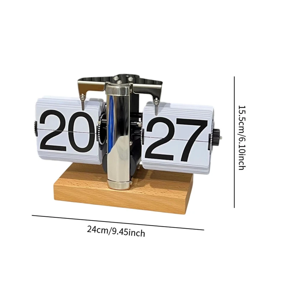 Flip Desk Clock Automatic Page Turning Vintage Design Decoration Digital - Image 4 of 4