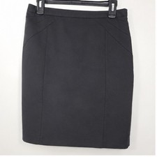 Express Design Studio Black Pencil Skirt Size 8 Seam Detail Side Zip Office Wear