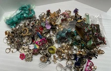 Vintage Craft Lot, Mostly Rings For Repurposing Or Crafts Approx 5lb 