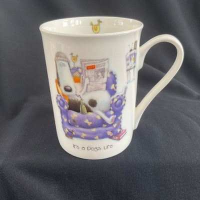 PORTMEIRION 'ITS A DOGS LIFE TASSE - Rob Scotton - Fine Bone China SEHR GUTER ZUSTAND