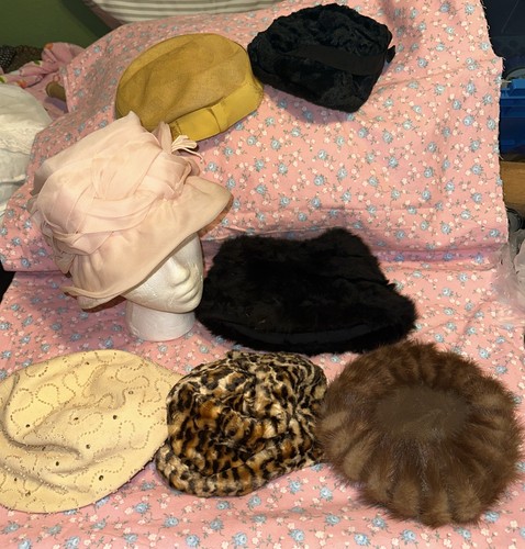 CAPPELLI vintage lotto di 7 Filene's Jays Temple Place Boston BC Co Chauncy Hat Union - Foto 2 di 24