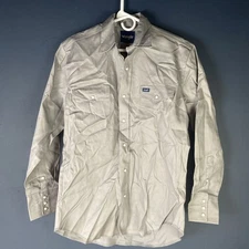 Wrangler Men's Western Shirt 2-Sawtooth Pockets Snap Front Long Sleeve Size M