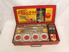 1948 Gilbert Erector Set No 6 1/2 All Electric w/Motor Many Pieces In Orig Case