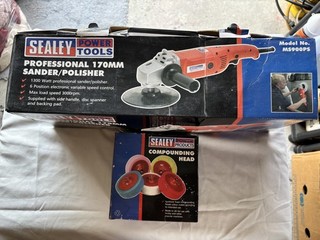 Sealey Profi Schleifer / Polierer 170mm 1300W & 2 Compoundierköpfe in sehr gutem Zustand