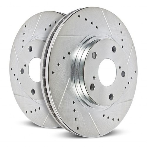 Power Stop Brake Rotors For Cadillac XLR 2004-2009 Front Drilled & Slotted Pair - Picture 7 of 8