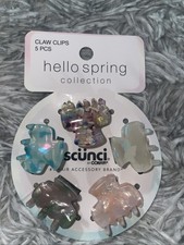 Claw Clips 5 PCS Hello Springs Collection Scunci By Conair Marbled